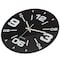 Quickway Imports Black Decorative Unique Modern Round Glass Wall Clock, for Living Room, Kitchen, Dining or Bedroom QI004148 - alternate 2